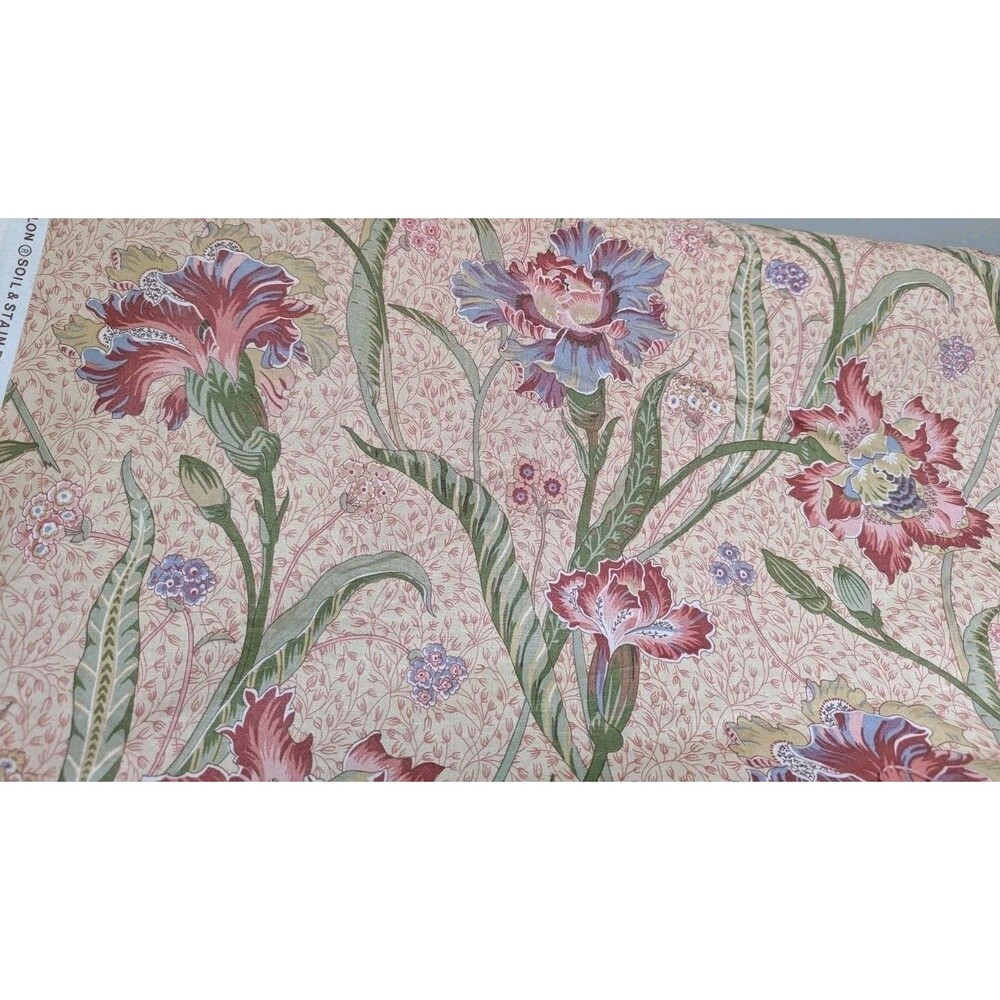 RARE Vtg CYRUS CLARK Halifax Fabric Classic Decorator Cotton Floral Interior 8yd